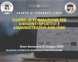 CORSO DI FORMAZIONE PER DIRIGENTI SPORTIVI e AMMINISTRATIVI ASD/SSD